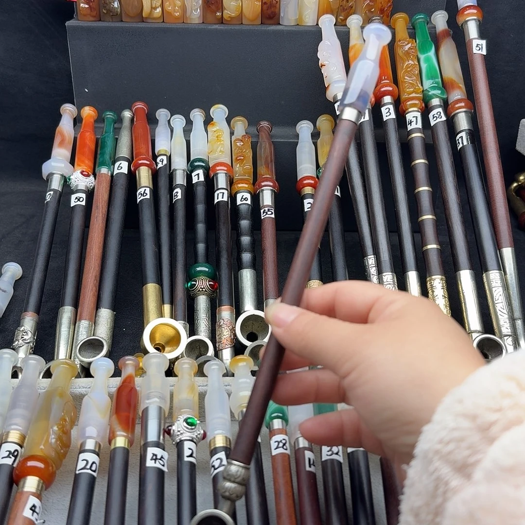 万***道旱烟袋27厘米玛瑙嘴