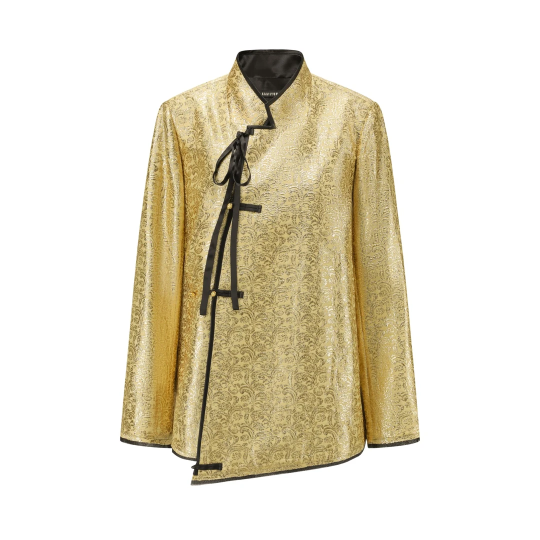 【顾文婷推荐】蒋云25 鎏金提花中式斜门襟外套 K25SS04505AA907