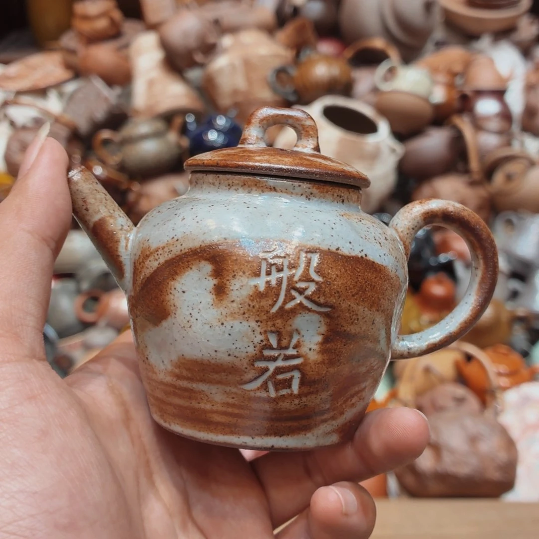 柴烧老岩泥手工茶壶器皿