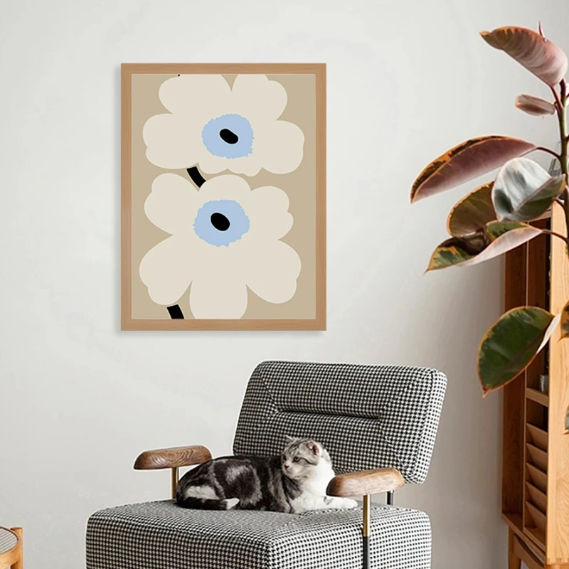 蒲骆朗 莫兰迪色块装饰画日式侘寂风挂画原木风卧室客厅书房壁画