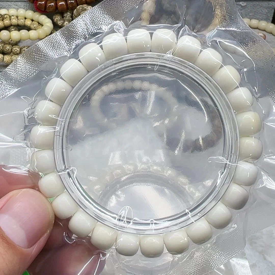 白玉菩提手串6骑士白菩提单圈0.9