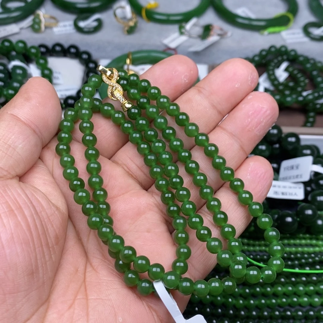 项链未镶嵌和田玉（碧玉）6mm