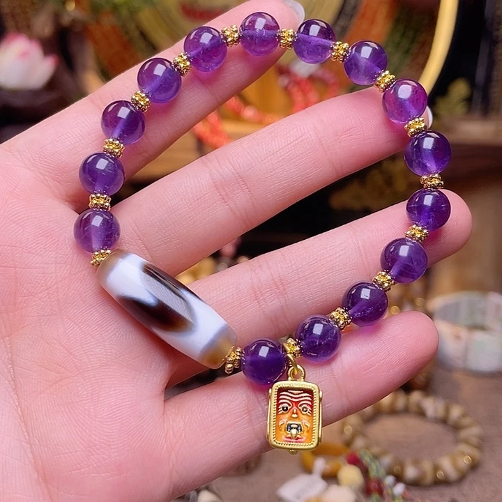 玛瑙/玉髓未镶嵌虎牙天珠手串