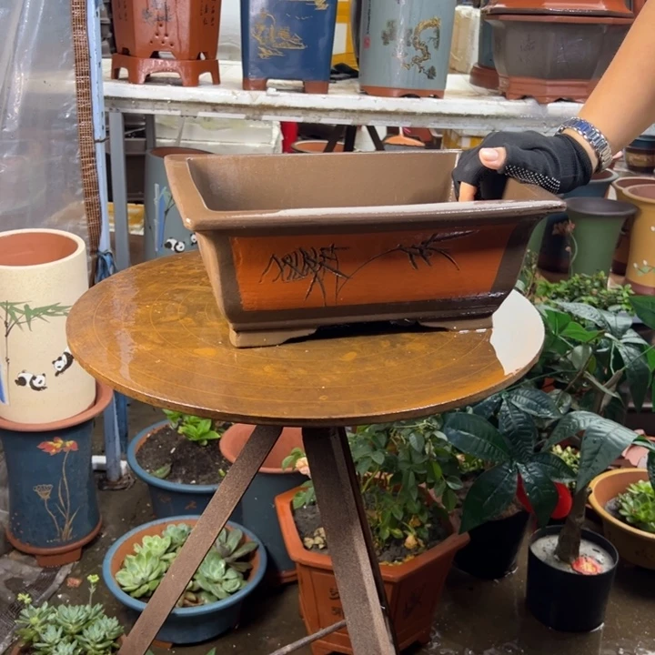 宜兴紫砂花盆花盆31红马槽