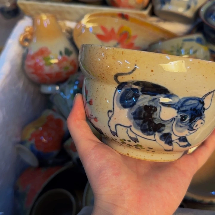 瓷片手工手绘细微不一样