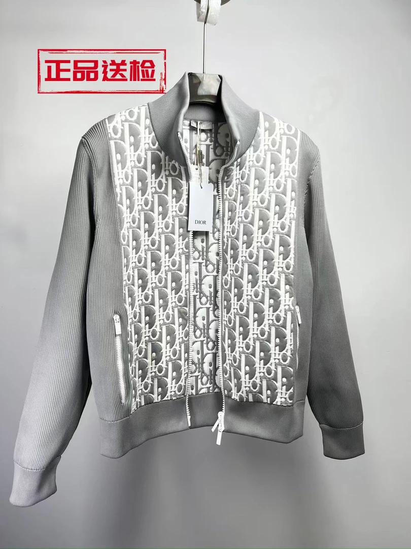未使用 DIOR/迪奥 满印拉链长袖夹克外套 男款 灰色 M/25092113