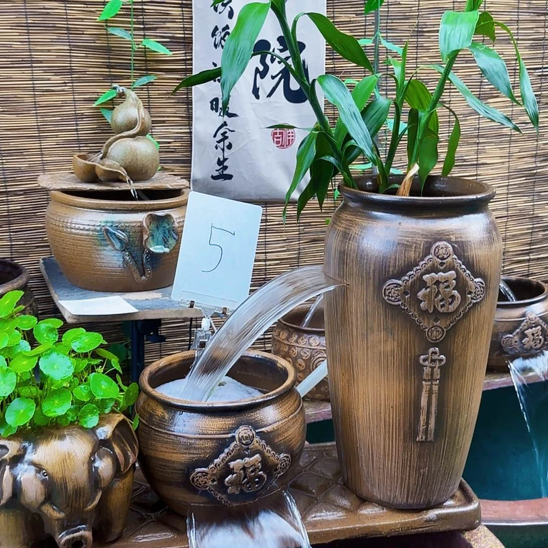 粗陶福字组合23w水泵礼包60cm流水板