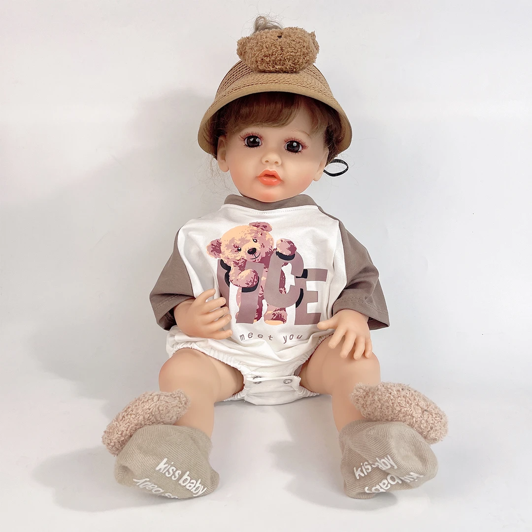植入发乖乖熊 儿童仿真娃娃玩具洋娃娃过家家搪胶玩偶