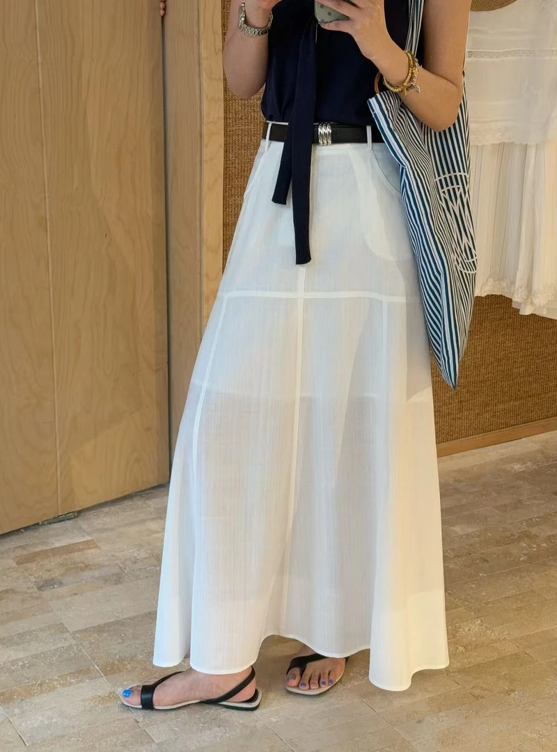 耶耶 YEYE |''莱赛尔休闲通勤A字裙鱼尾裙8347