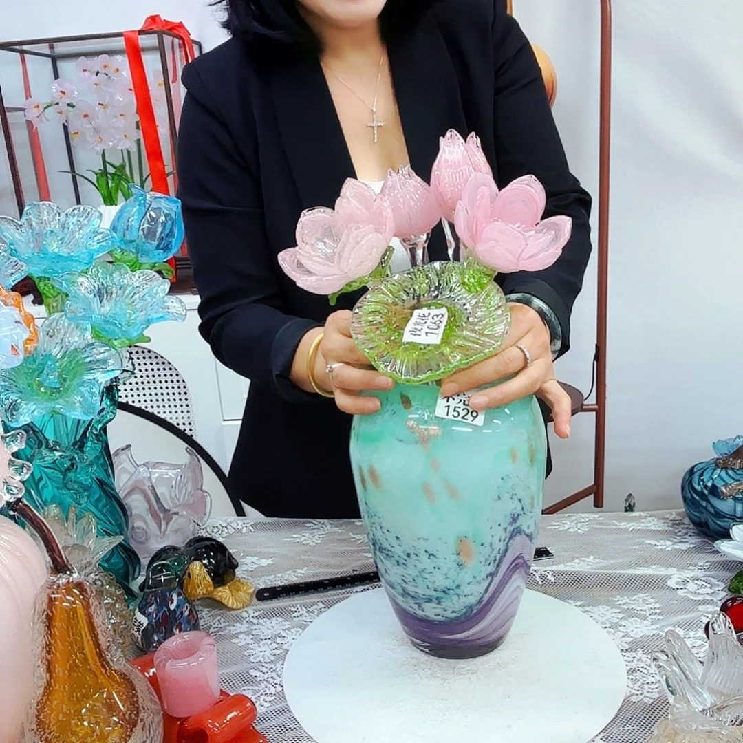 5花1瓶安妮家居琉璃摆件