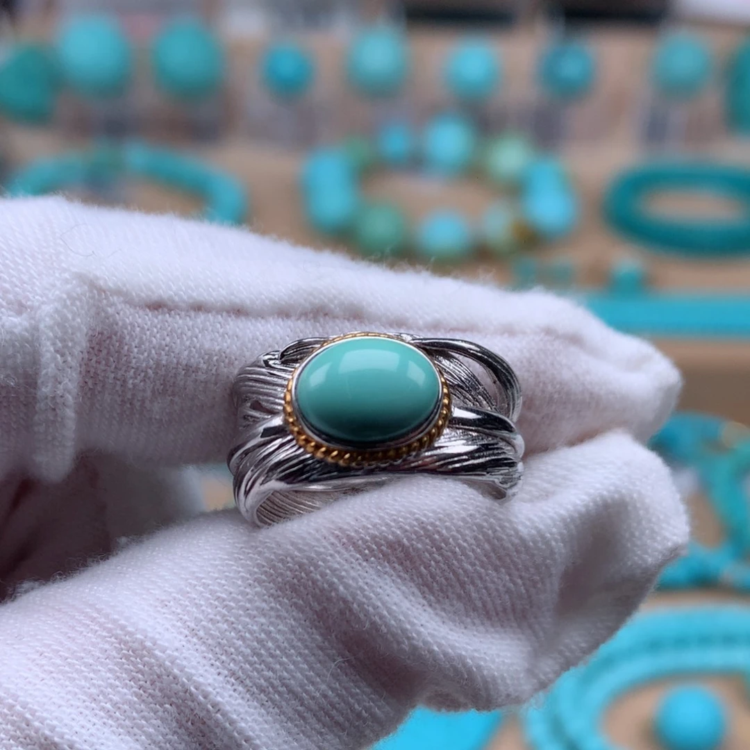 绿松石银S925镶嵌珠宝奇石