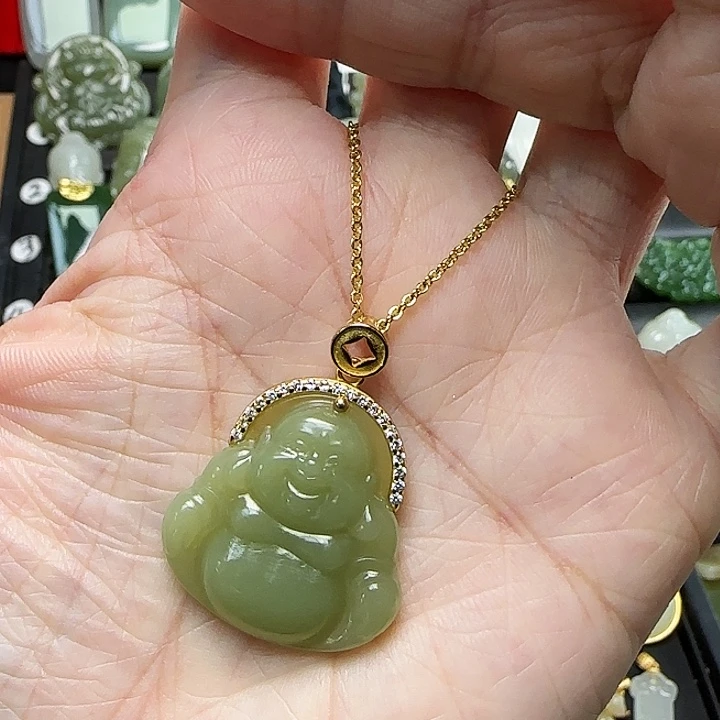 吊坠(赠链)银S925镶嵌和田玉