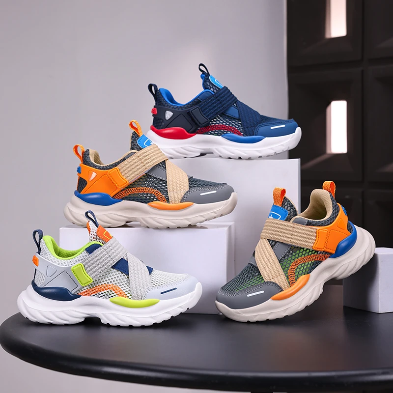 跃徒童鞋夏季网面透气男童运动鞋6-12岁儿童休闲中大童轻便男孩鞋