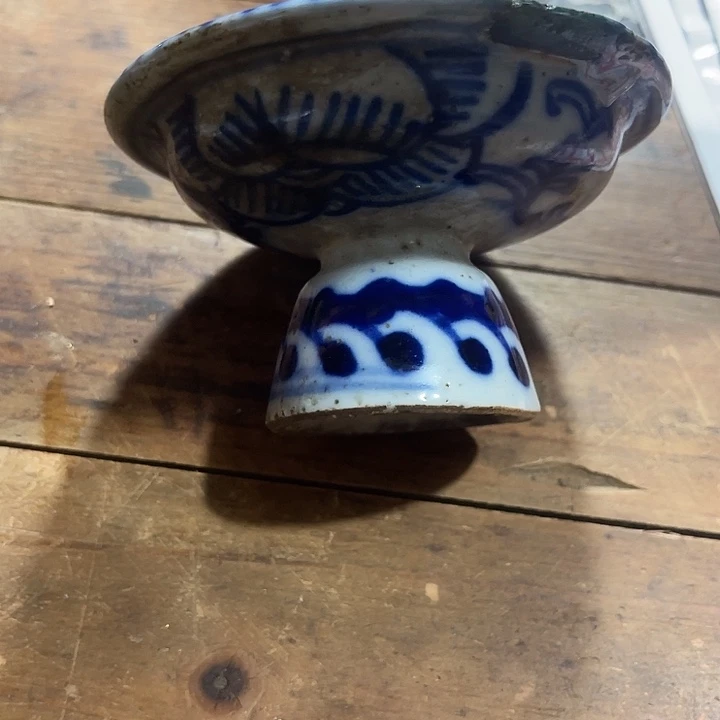 罐默**首青花供盘有磕了的