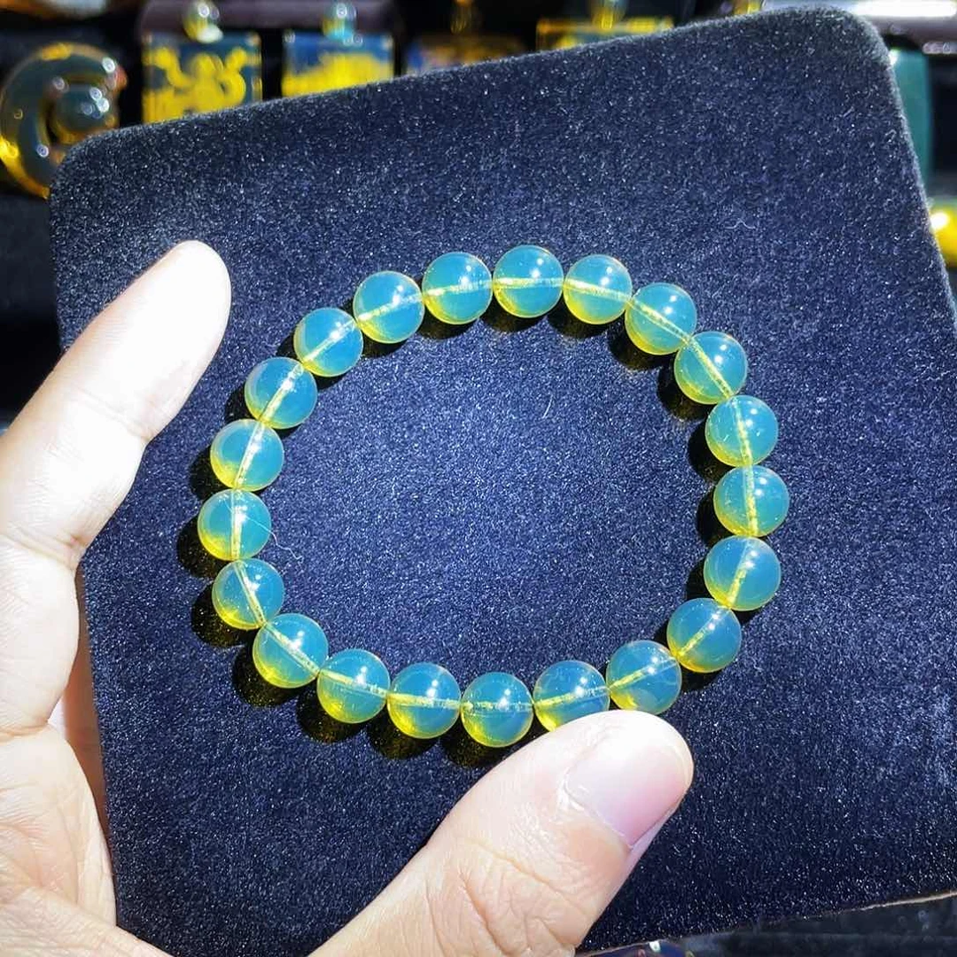 手链琥珀未镶嵌蓝珀圆珠手串9mm