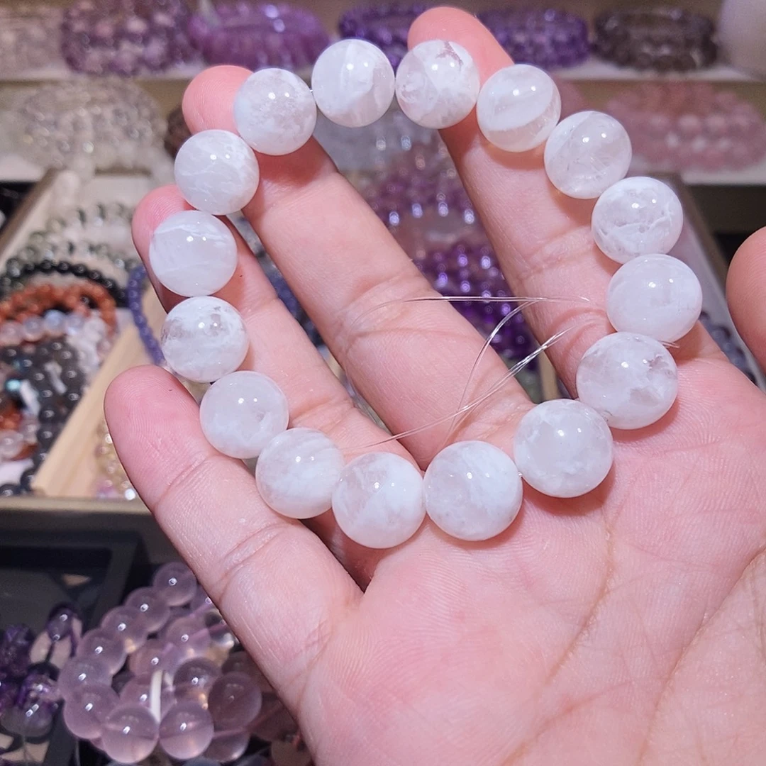 未镶嵌手链水晶白雪花13mm