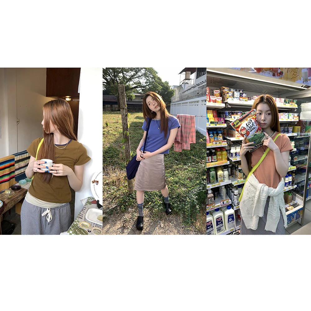 HelloooEat 韩版撞色短袖t恤EM2355