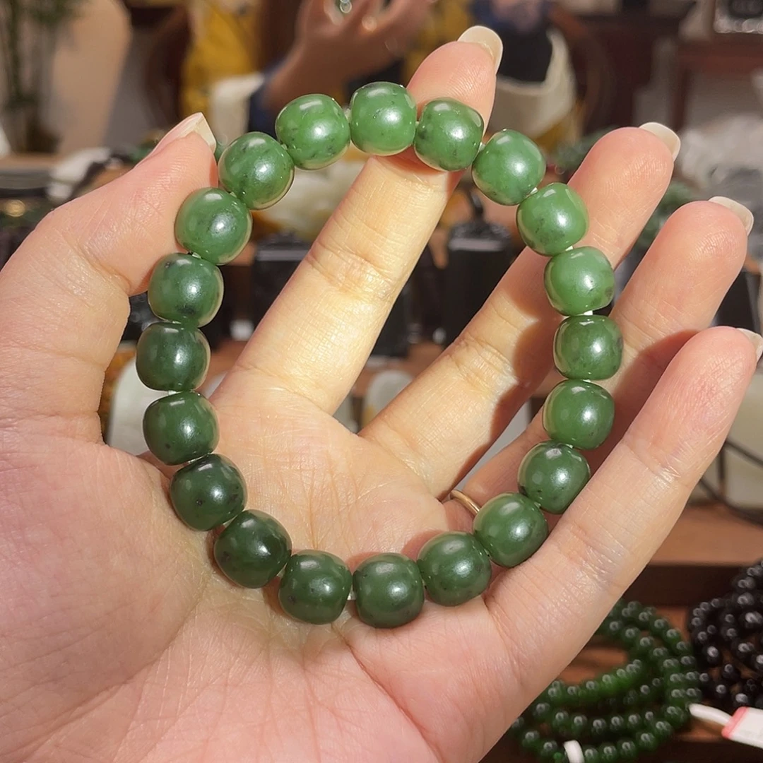 和田玉未镶嵌手链和田玉碧玉10/11老