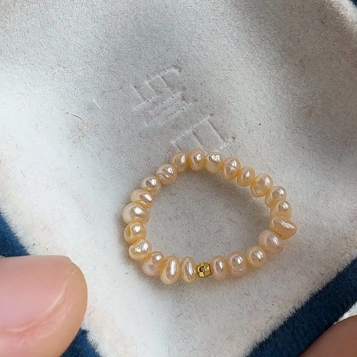 淡水珍珠银S925镶嵌戒指3-4mm