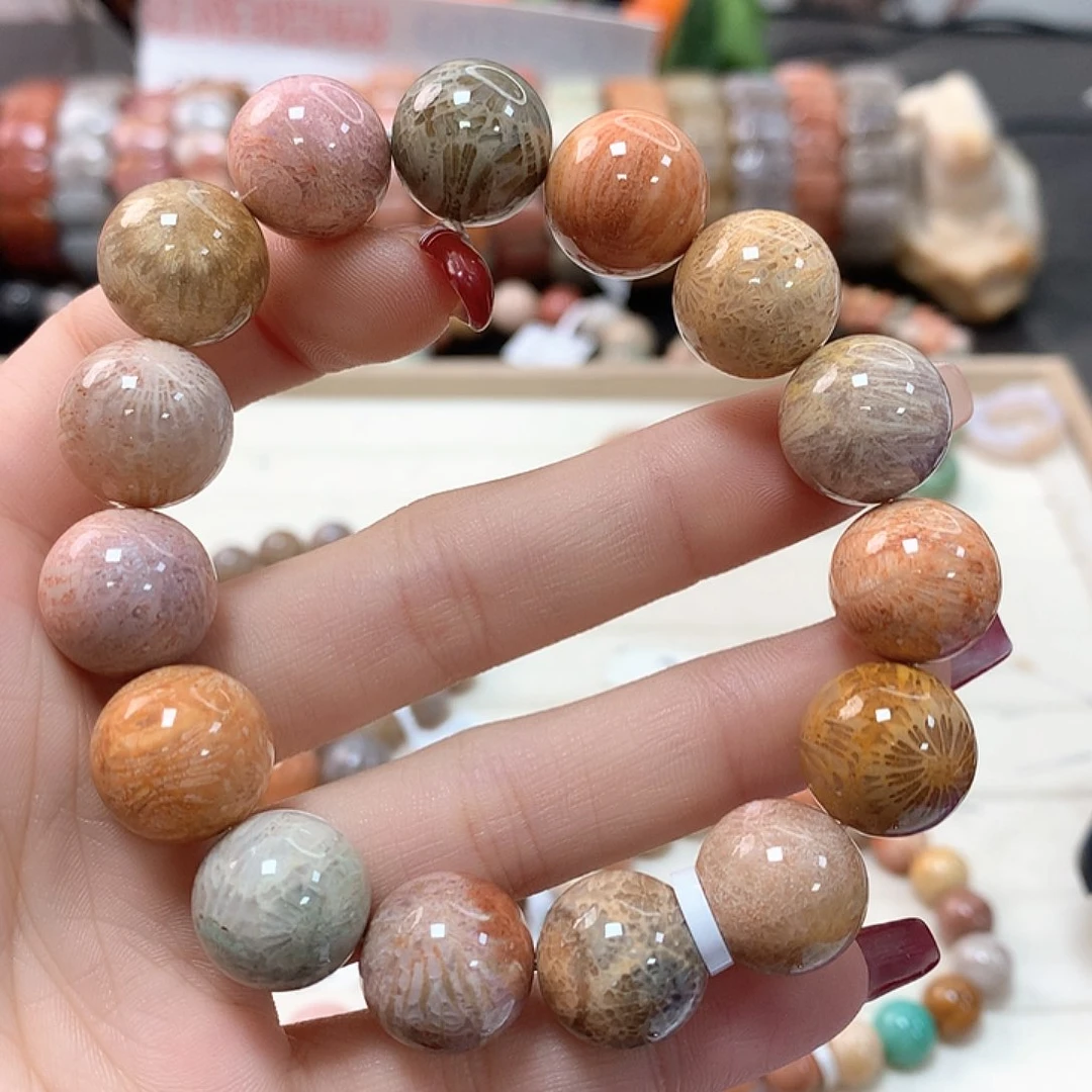 硅化珊瑚（珊瑚玉）手链未镶嵌花****时343