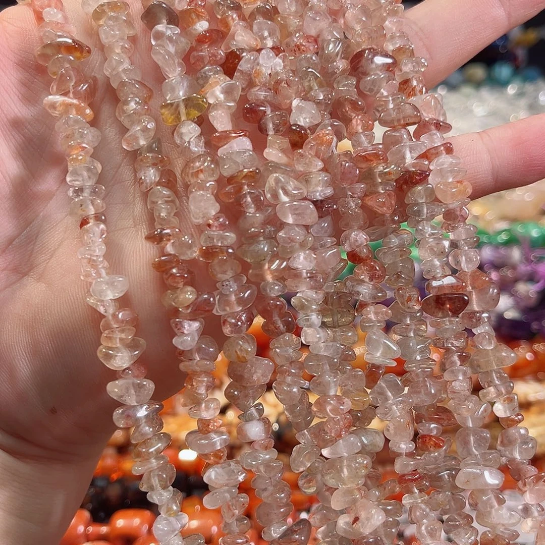 玛瑙/玉髓合金珠宝半成品红浇花水晶一条4圈