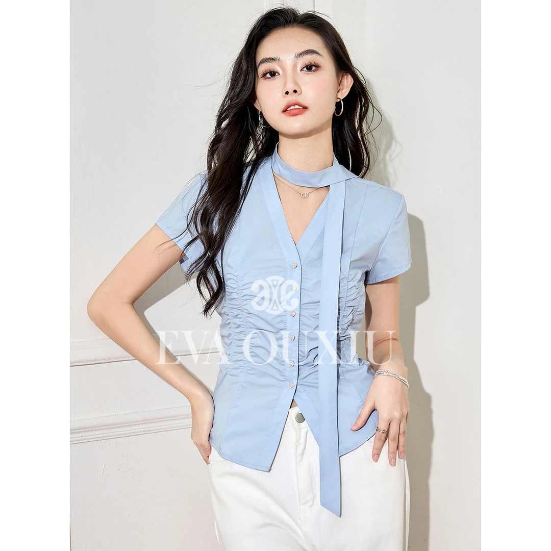 【诗语专属】EVA OUXIU/伊华欧秀衬衫ZS-E-42-27296-YL