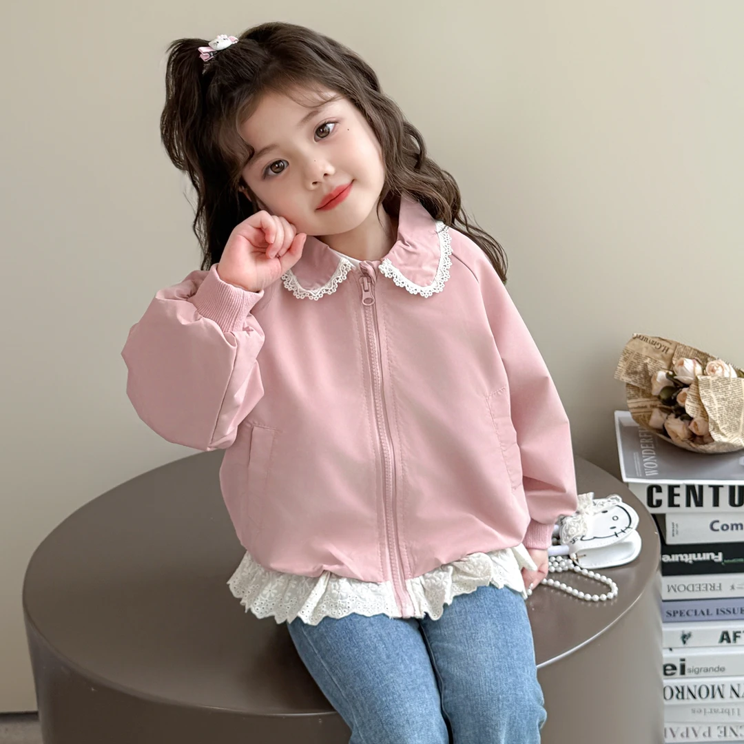 女童秋装外套2025新款韩版小女孩夹克衫春秋款洋气女宝宝休闲衣服