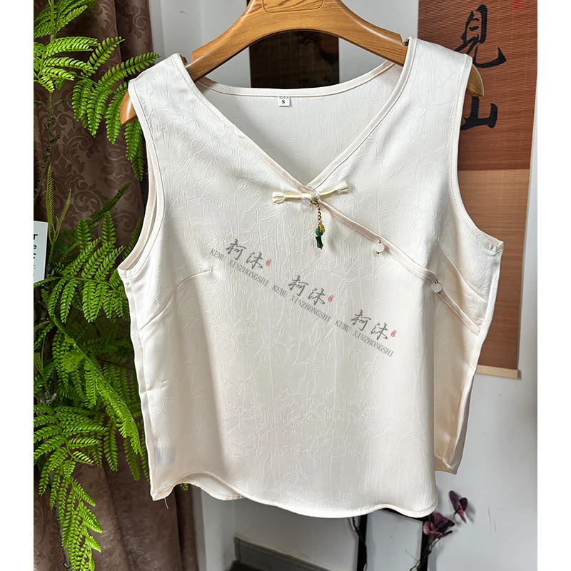 【柯沐】新中式宽松型背心女士印花复古民族风时尚吊带百搭文艺