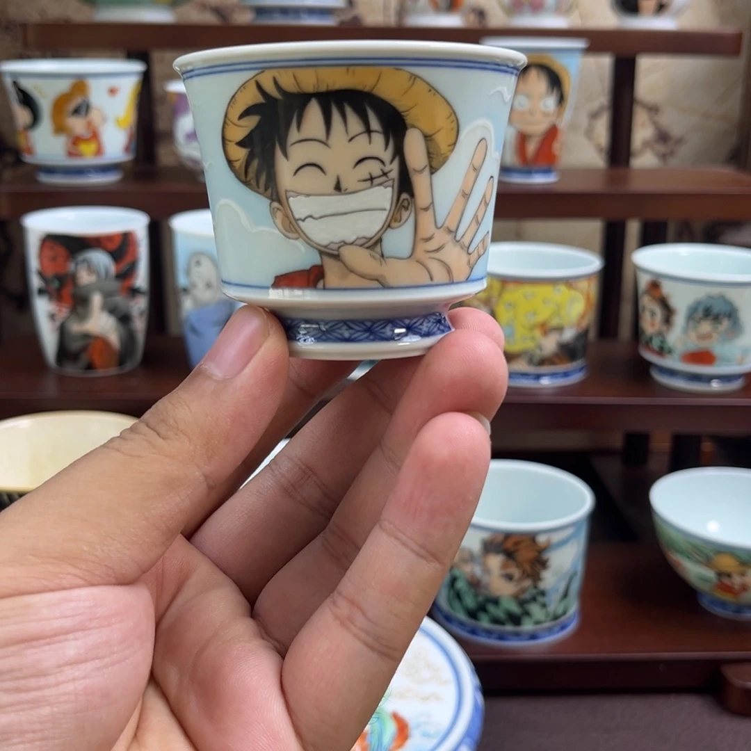 手绘海贼王路飞杯子