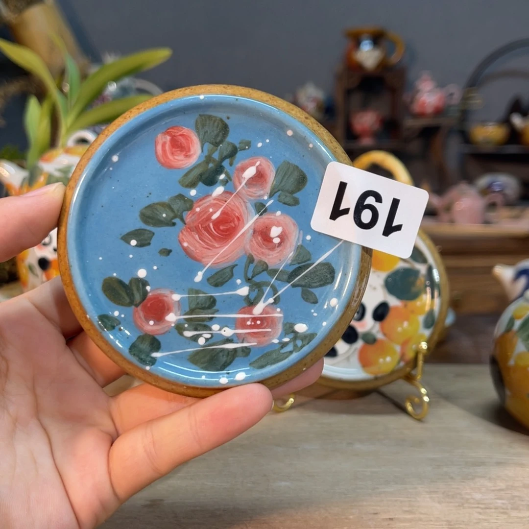 壶素浅陶瓷手工手绘