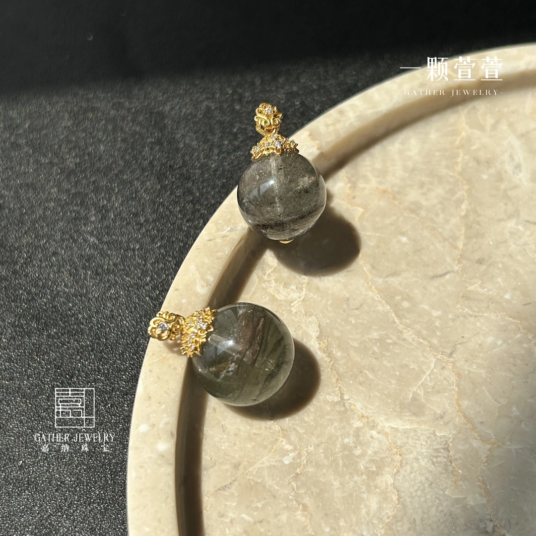 【一颗萱萱】s925银镶幽灵水晶吊坠精美轻奢百搭780044多样性发其一