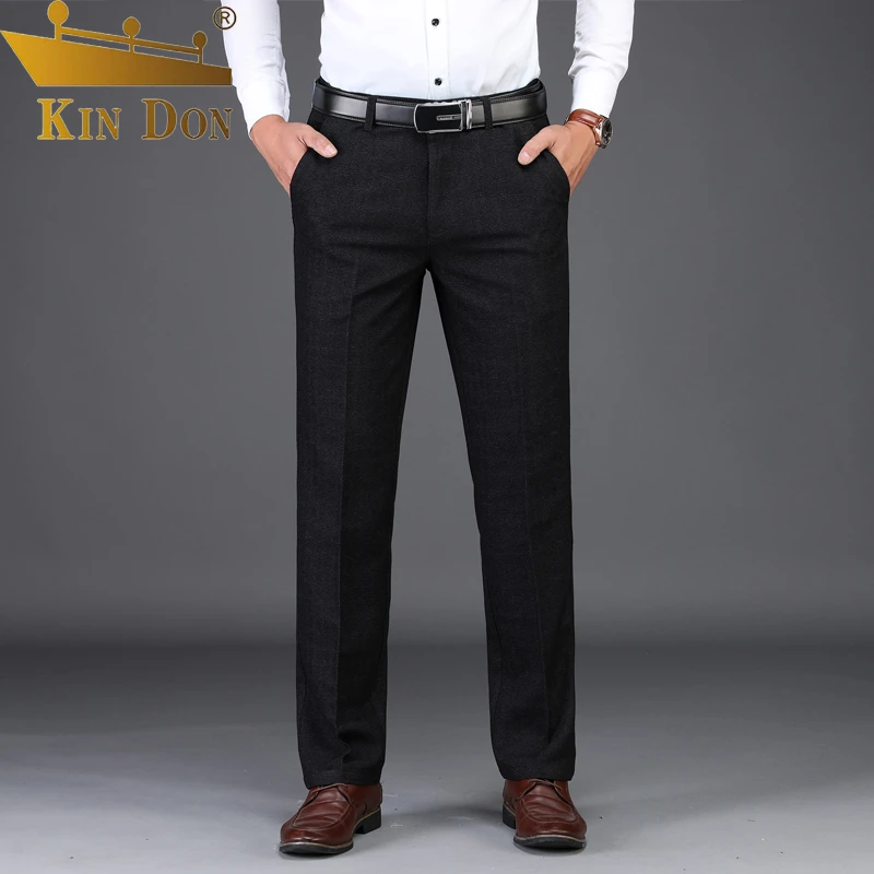 金盾高端男士商务休闲西裤2025春季厚款宽松直筒免烫抗皱垂感长裤
