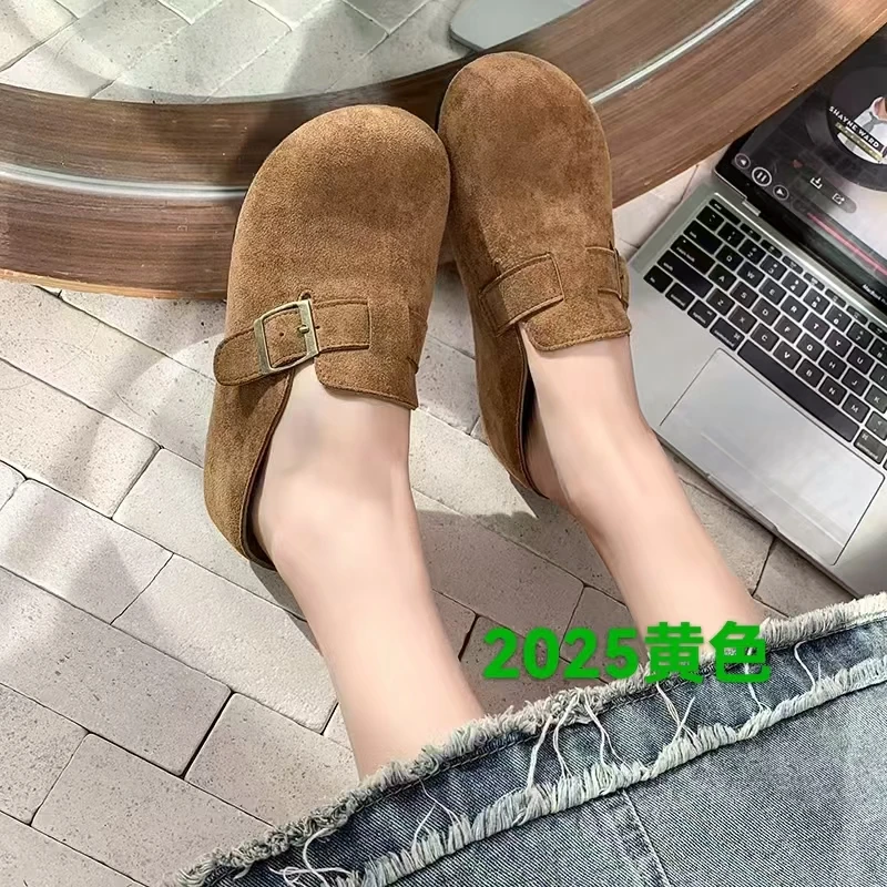 【专属】2025勃肯鞋2025新款春一脚蹬懒人穆勒博肯包头半拖鞋