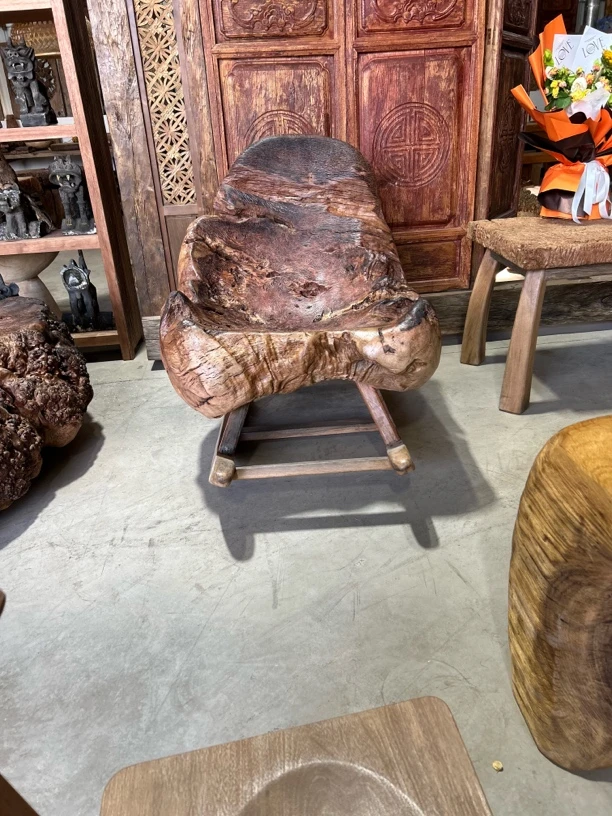 铁栎木树瘤大号摇摇椅