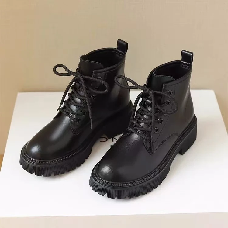 大牌清仓马丁靴系带百搭网红英伦风增高4CM爆款