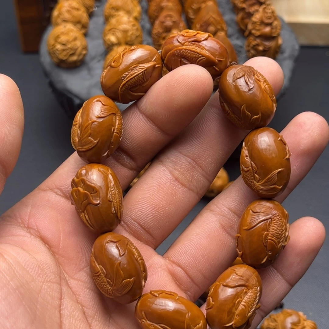 橄榄核手串铁核荷叶鱼