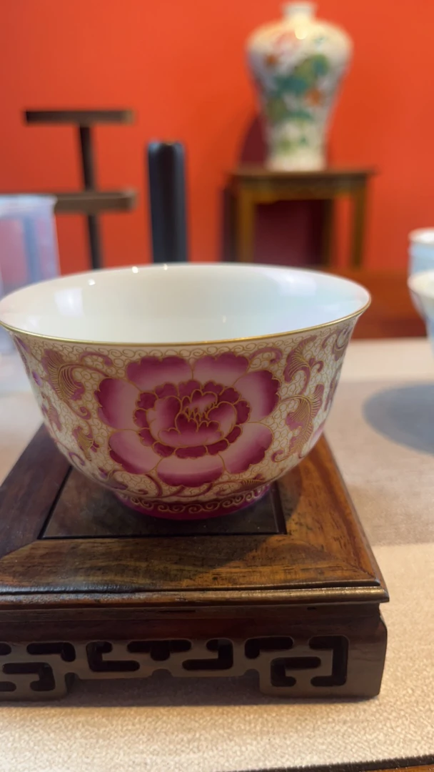 趴花缠枝莲描金单杯