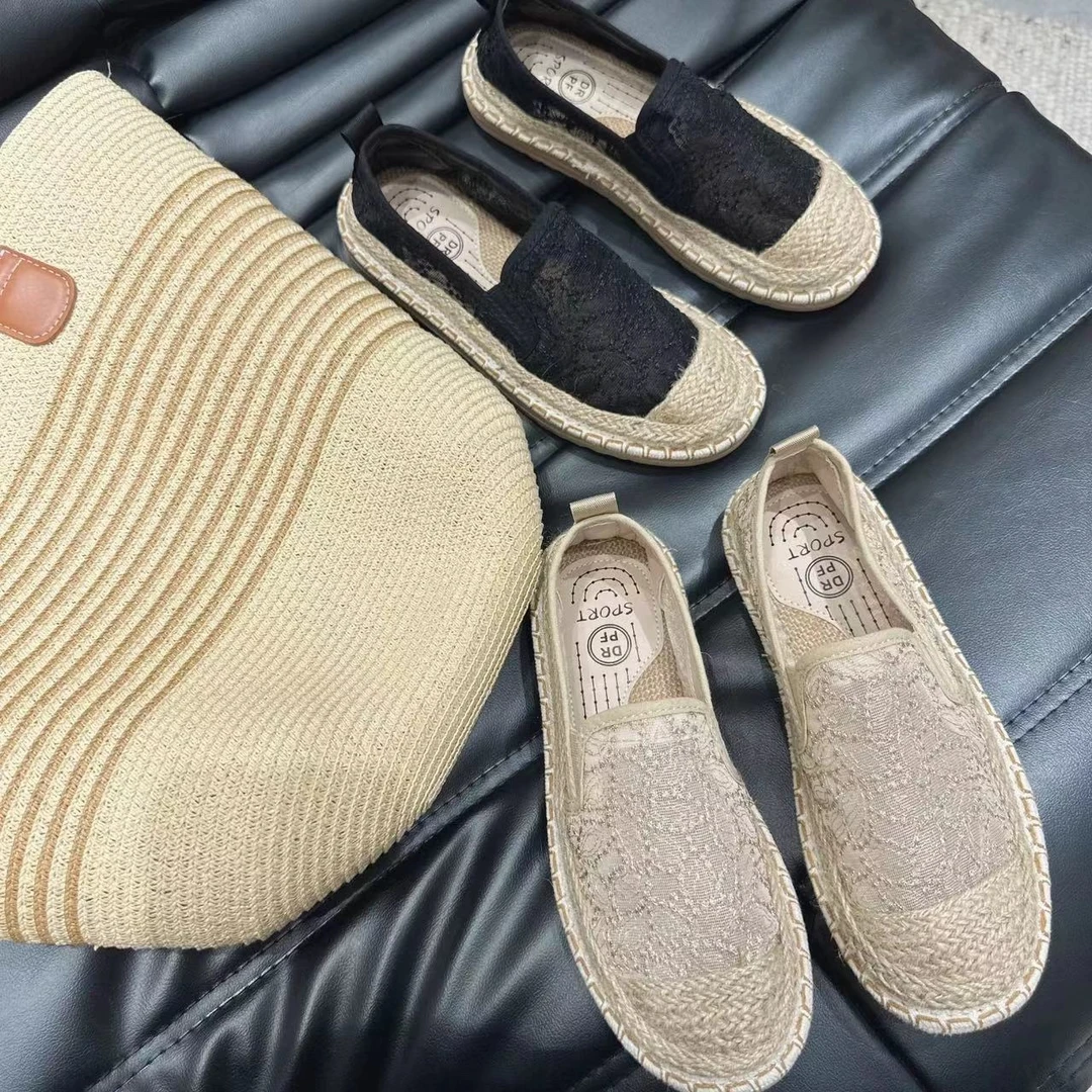 【褚培培自制】“周年庆”-鞋子-夏日轻薄软底草编网面渔夫时尚女鞋