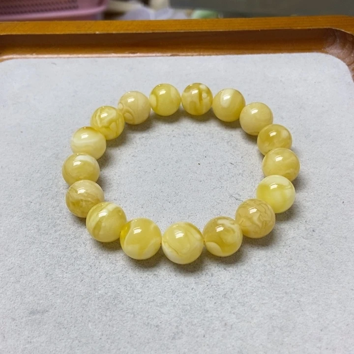 蜜蜡未镶嵌裸石手串