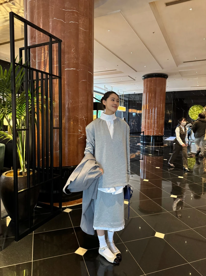 【FELOCCA】灰色高级感套头韩系风格套装上衣25SSY111+半裙25SBQ112