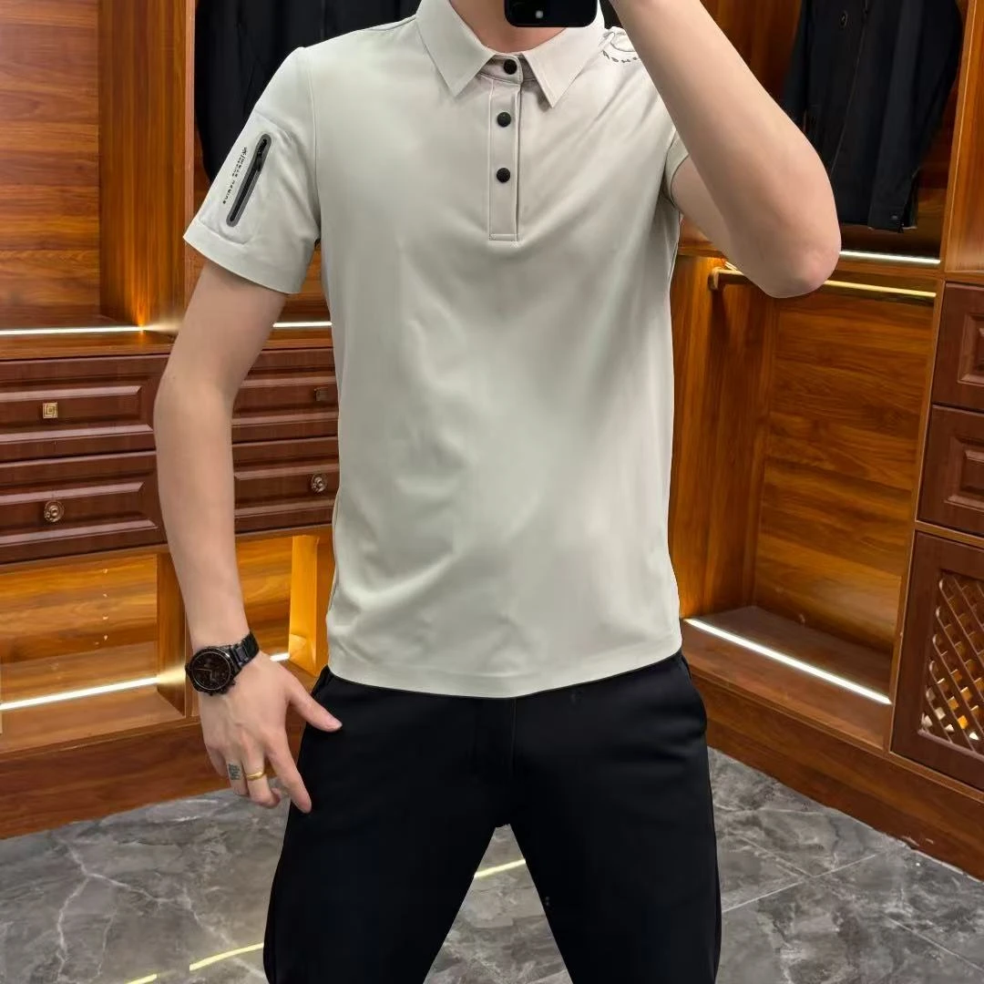 夏季新款高品质男士半袖时尚潮流修身POLO衫百搭透气休闲短袖T恤