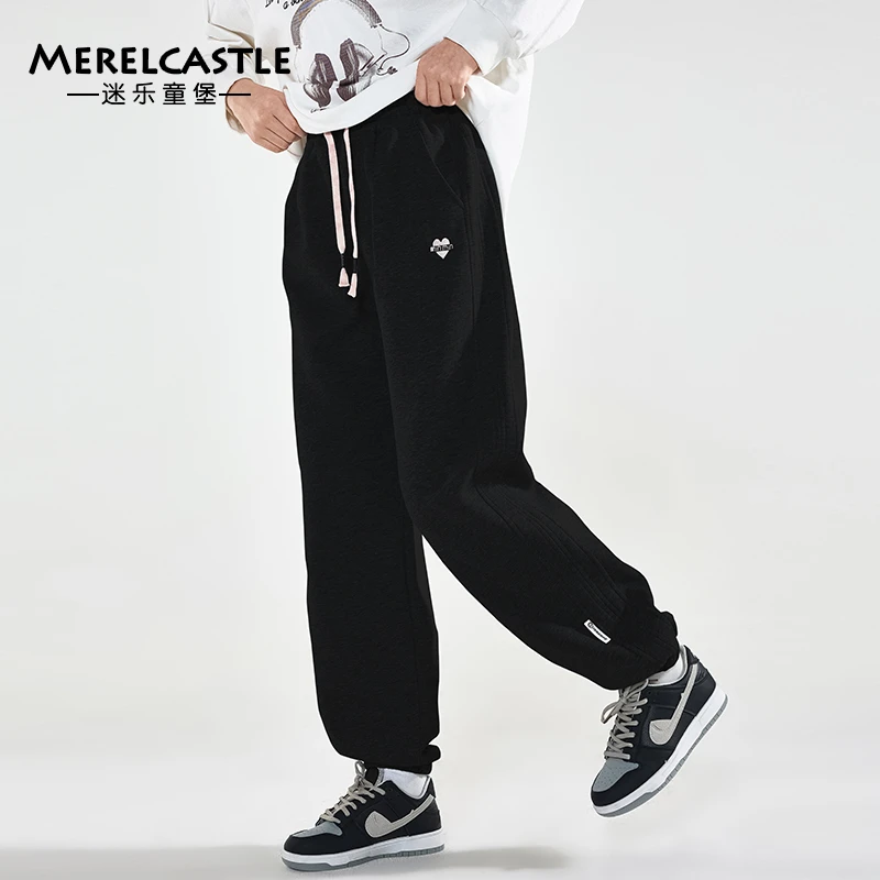 C4040女童运动裤秋冬新款初中生加厚卫裤大童冬季加绒一体绒裤子