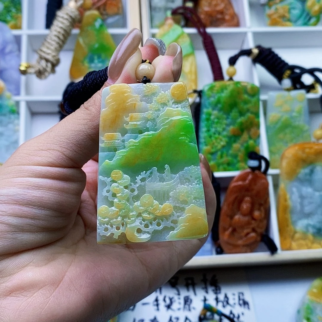 雨***步定制翡翠未镶嵌翡翠