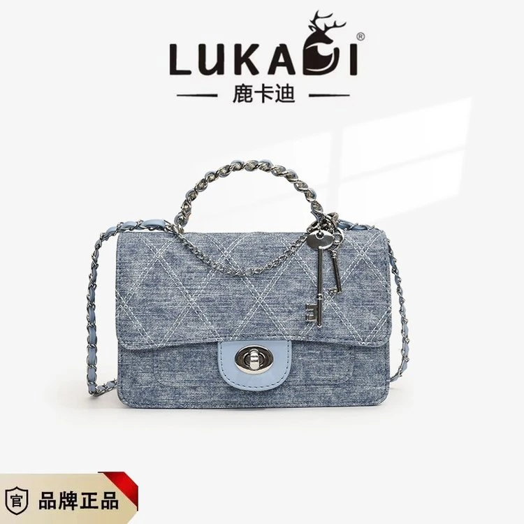 香港轻奢时尚百搭气质女士单肩女生方包百搭气质女包爆款秋季牛仔