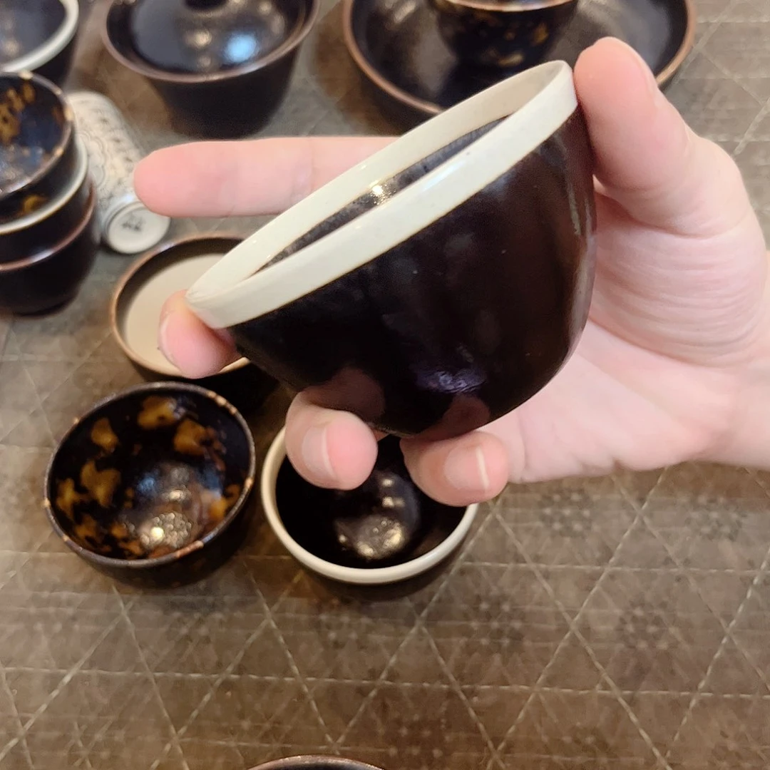 手***8吉州窑柴窑放漏杯