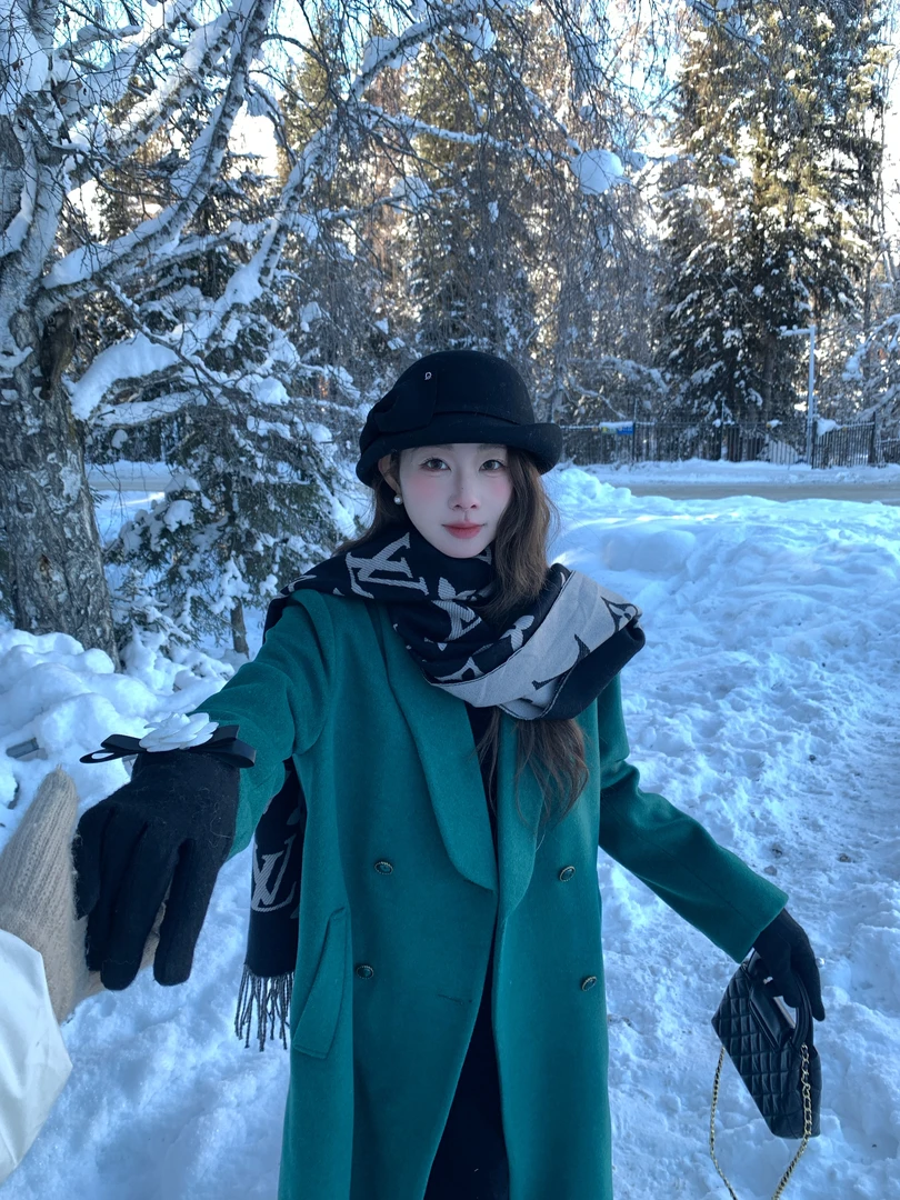 EIA一尧【墨尔本】复古高级赫本风毛呢外套气质廓形设计感贵气大衣