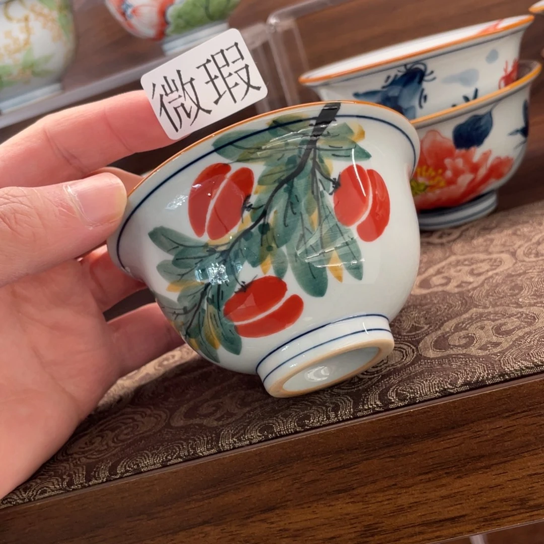 釉下手绘茶具微瑕