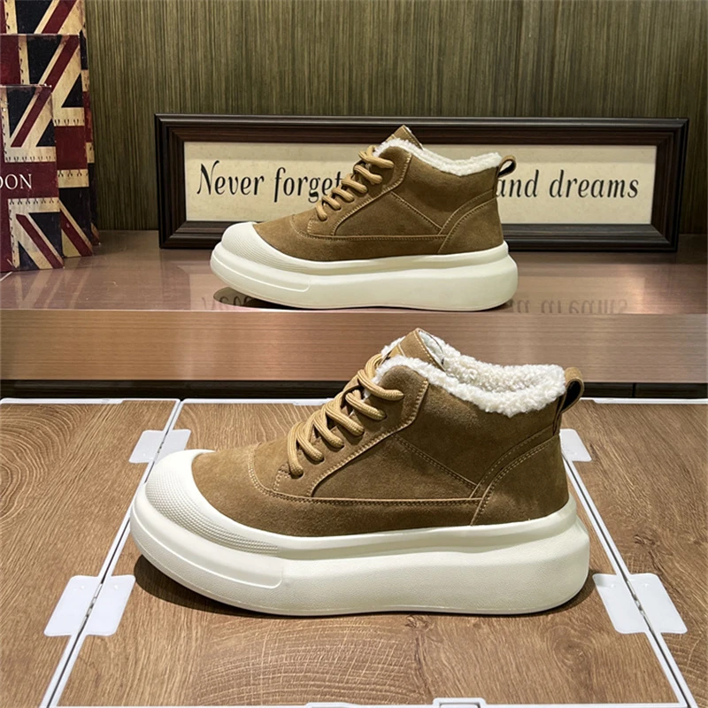 男鞋2025冬季新款时尚休闲鞋厚底增高时尚百搭男士加绒保暖运动鞋
