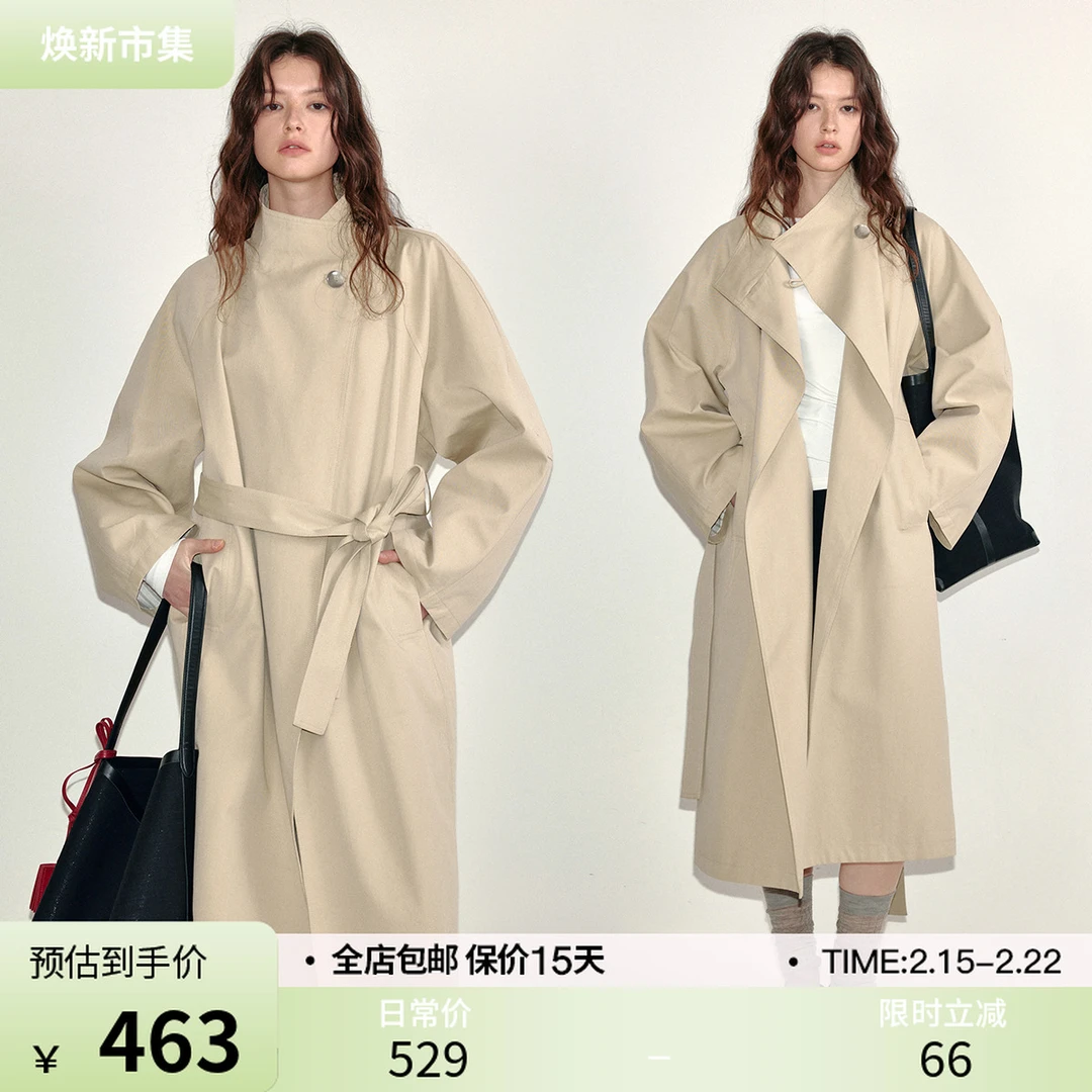 【直播】范洛时髦高阶玩家 简约慵懒感插肩袖廓形风衣FC25W102