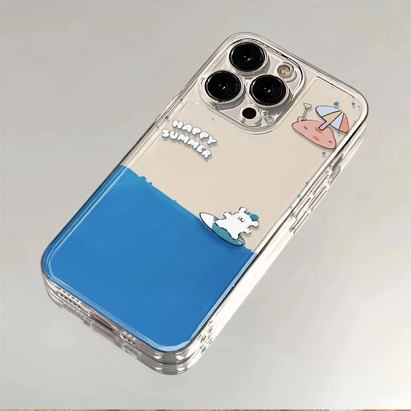 冲浪白色小狗太空壳适用苹果16promax华为荣耀vivo小米oppo手机壳